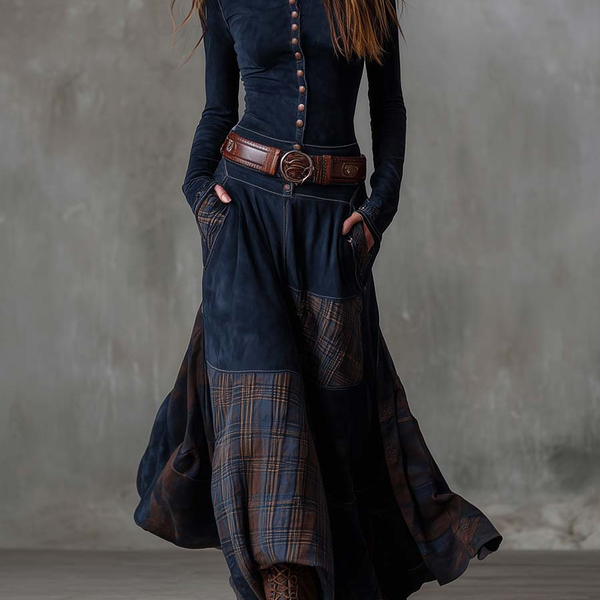 Izabella™ Suede Maxi Dress + Free Belt