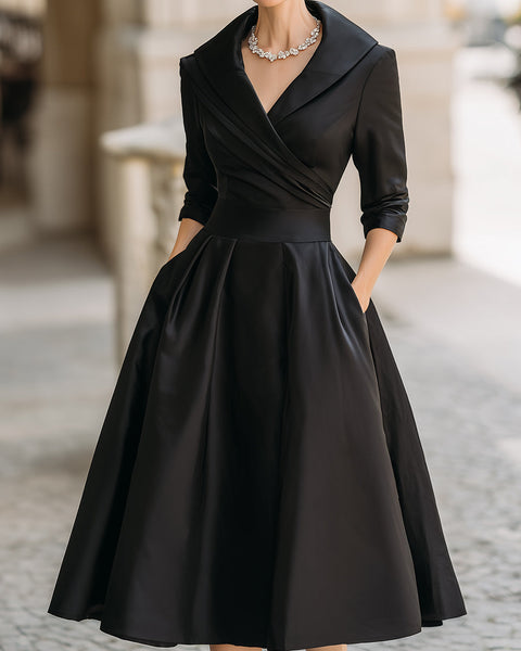 Lina - Midi Dress in Satin