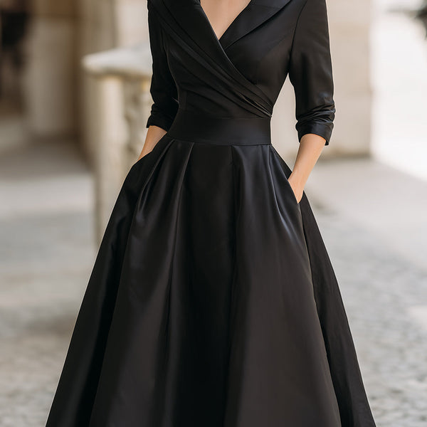 Lina - Midi Dress in Satin