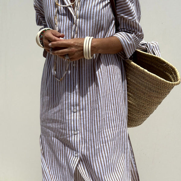 Sophia | Timeless Striped Shirt Dress with Elegant Comfort
