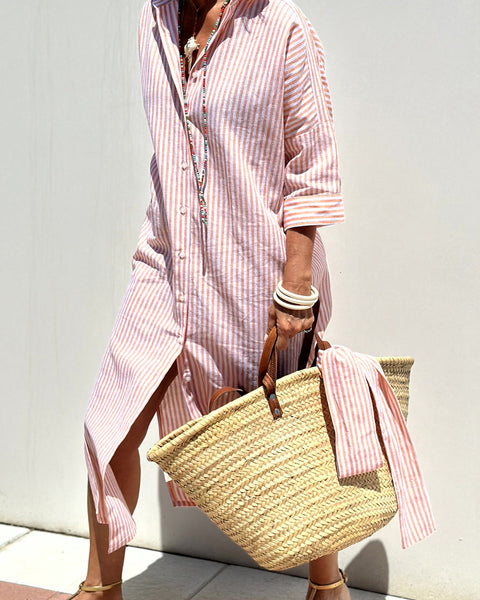 Sophia | Timeless Striped Shirt Dress with Elegant Comfort
