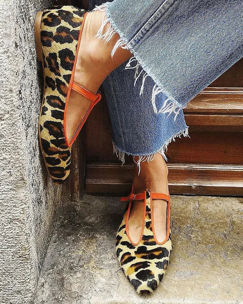 Saelira | Leopard T-Strap Flats