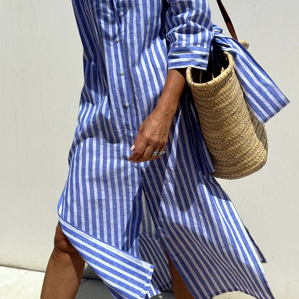 Sophia | Timeless Striped Shirt Dress with Elegant Comfort
