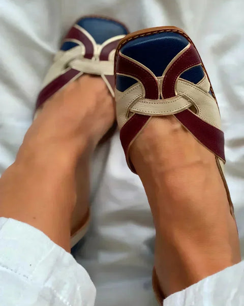 Vynelle | Tri-Color Slip-On Flats