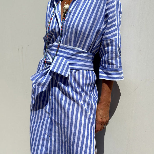 Sophia | Timeless Striped Shirt Dress with Elegant Comfort Amlie's Boutique Sophia | Timeless Striped Shirt Dress with Elegant Comfort Amlie's Boutique