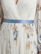 Ellis & Johnson™  | Long Sleeve V Neck Floral Maxi Dress