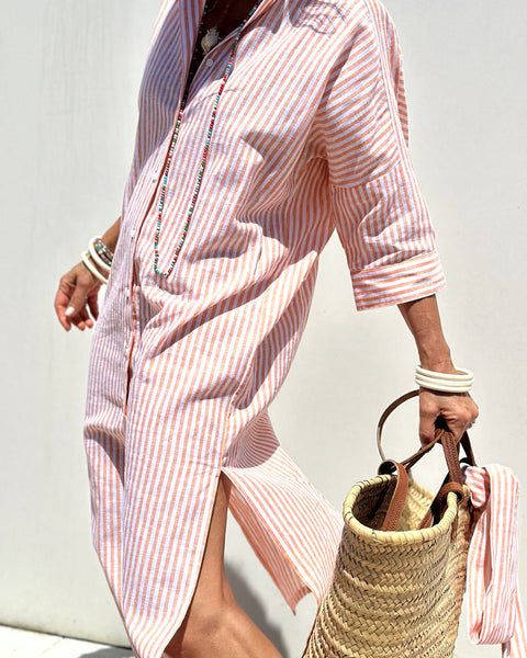 Sophia | Timeless Striped Shirt Dress with Elegant Comfort
