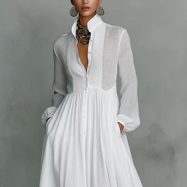 Aurelia™ – Light and Airy Maxi Dress with Linen Texture