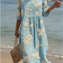 Kimberly | Plant & Flower Print Midi Dress
