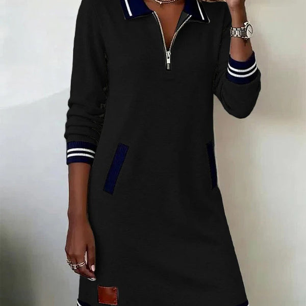 Chic Long Sleeve Cotton Dress