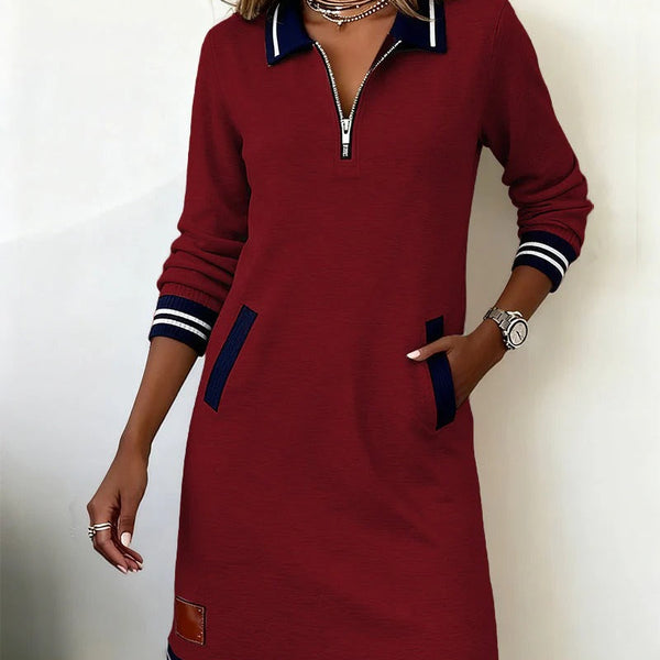 Chic Long Sleeve Cotton Dress