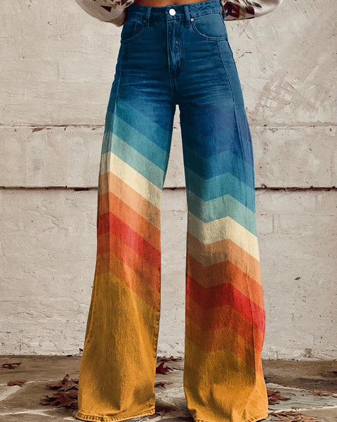 Jodie | Sunset Chevron Wide-Leg pants
