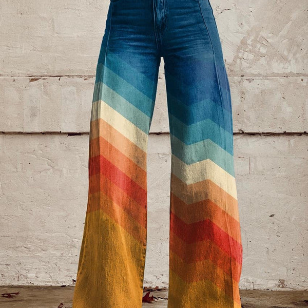 Jodie | Sunset Chevron Wide-Leg pants