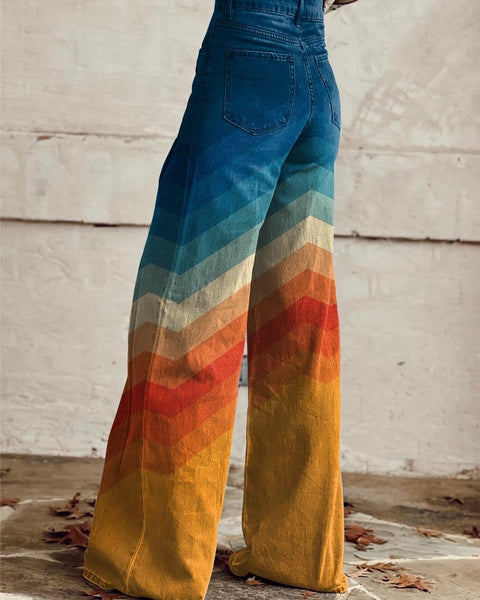 Jodie | Sunset Chevron Wide-Leg pants