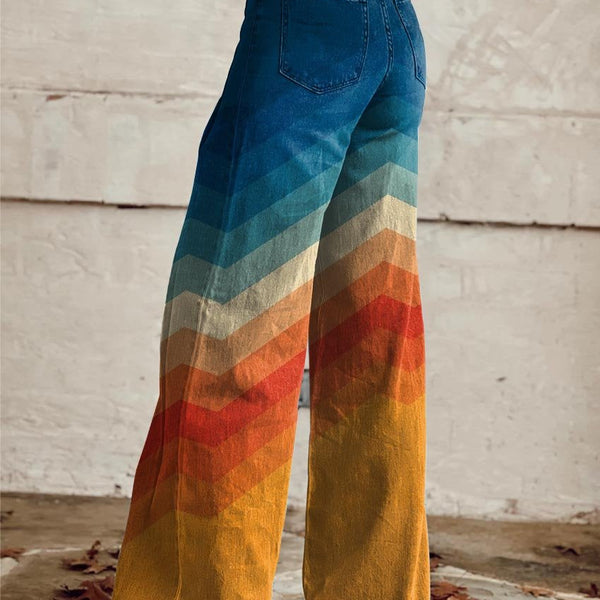 Jodie | Sunset Chevron Wide-Leg pants