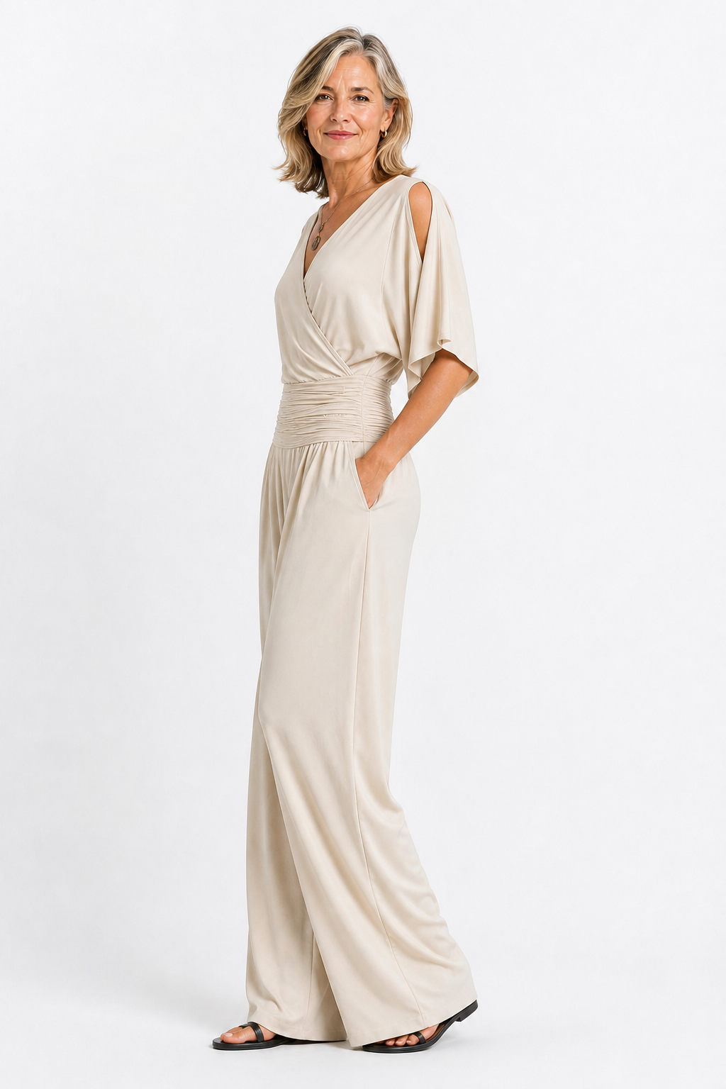 Elise™ — Wide-Leg Wrap Jumpsuit