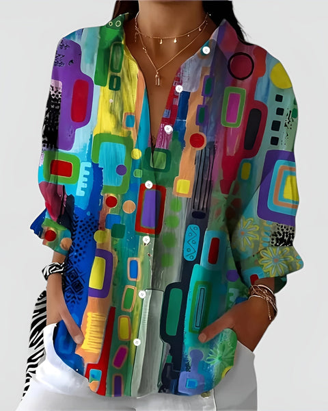 Ava™ blouse with geometric pattern