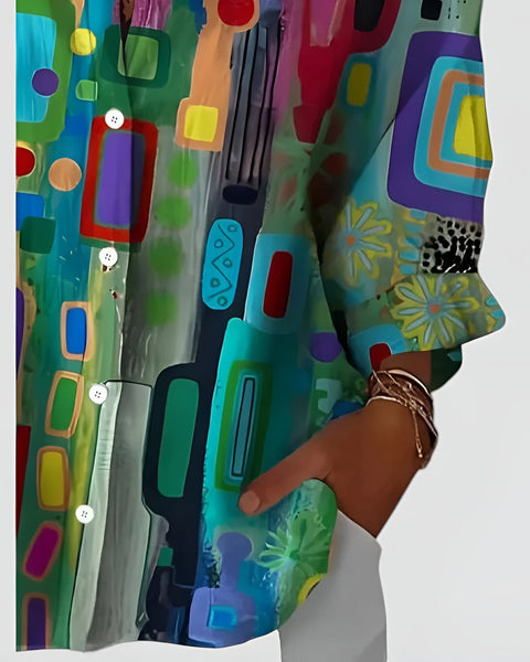 Ava™ blouse with geometric pattern