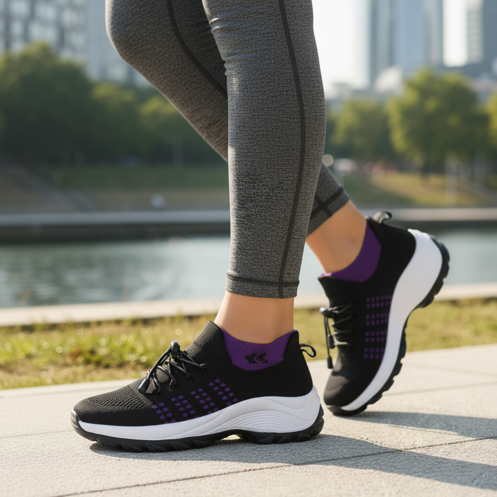 Ambulo Orthopaedic Shoes Knitted Fabric - Purple Black