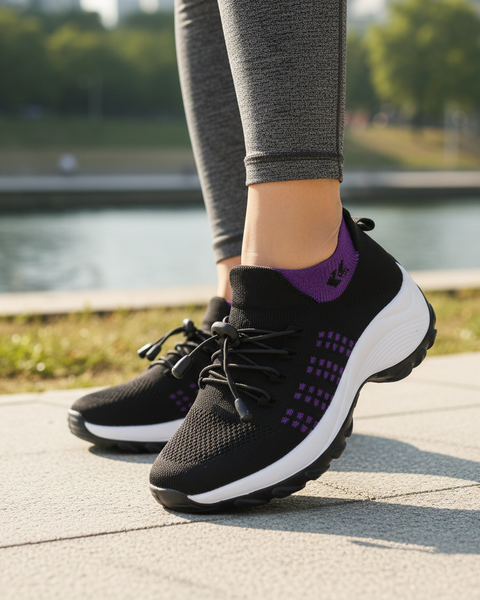 Ambulo Orthopaedic Shoes Knitted Fabric - Purple Black