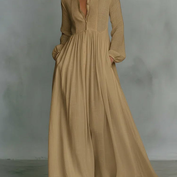 Aurelia™ – Light and Airy Maxi Dress with Linen Texture