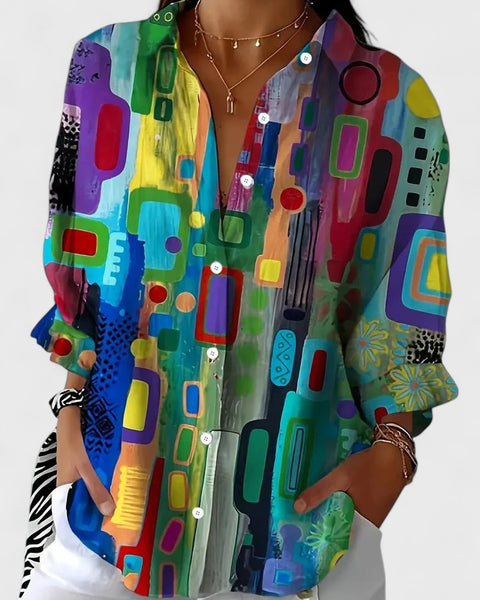 Rose™ | Elegant Geometric Pattern Blouse